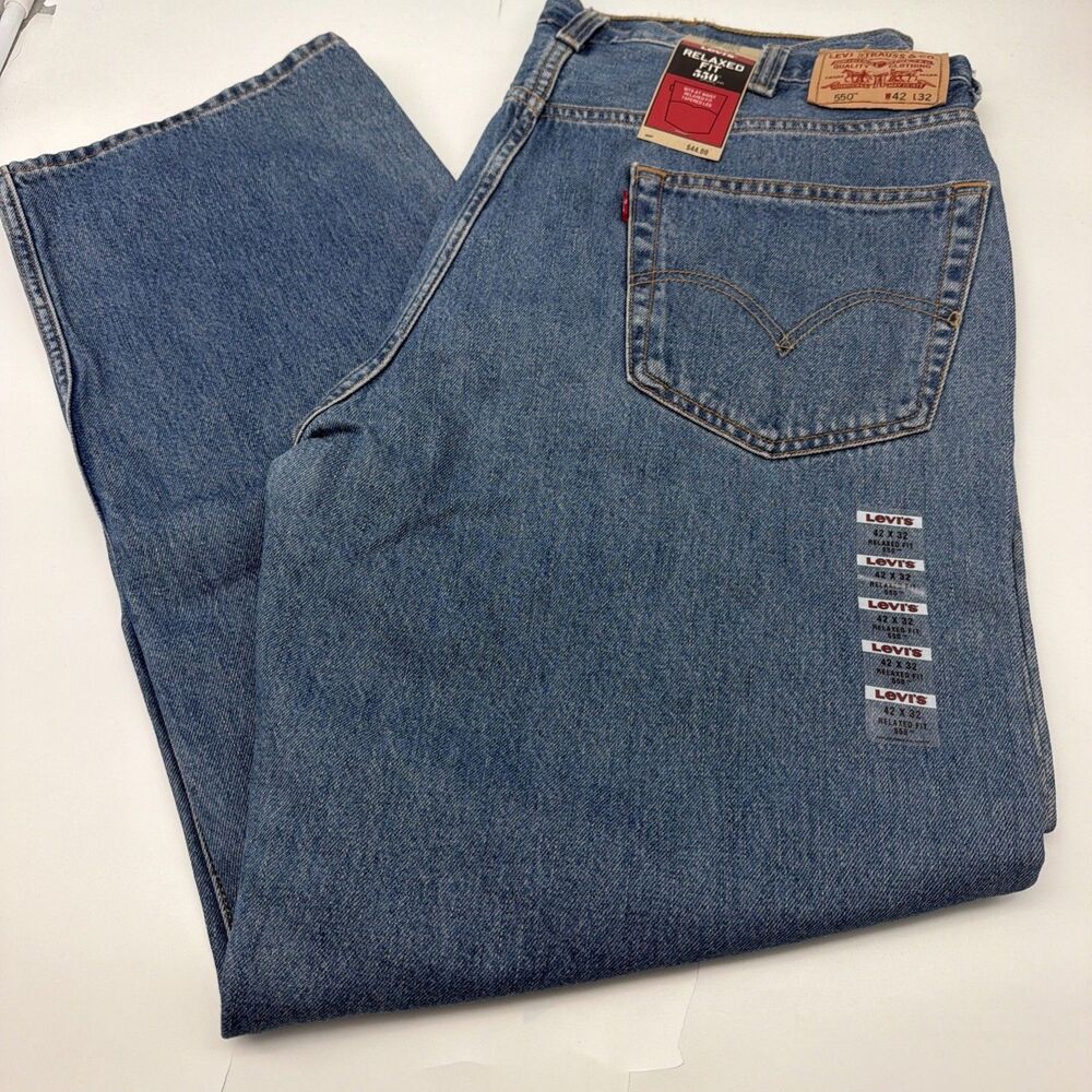 Levis 550 Jeans 42 x 32 Red Tab Relaxed Fit New With Tags 2009